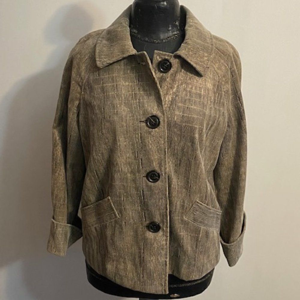 Erin London Brown/Tan 4 button cuff sleeves blazer, size M